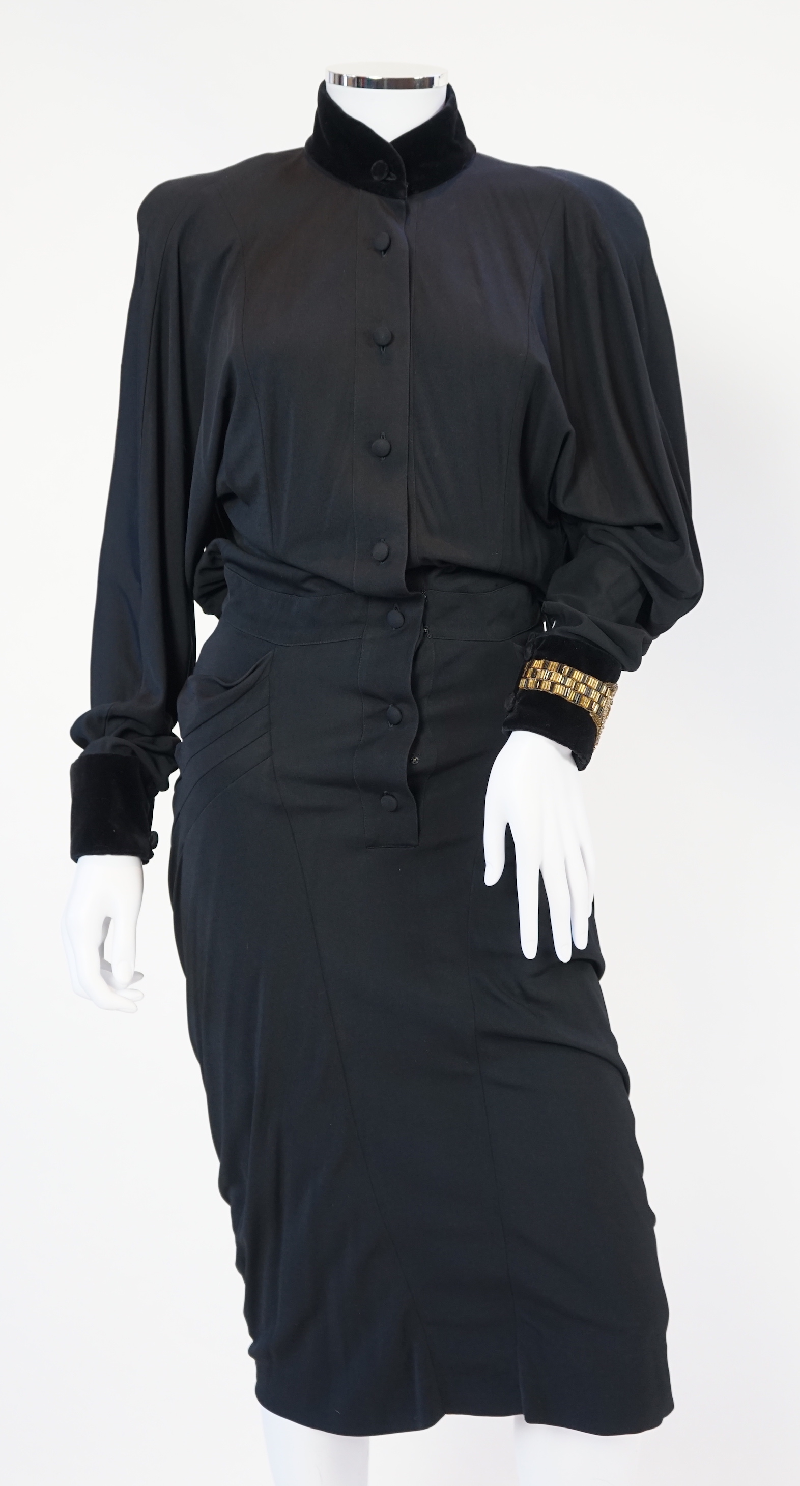 A Karl Lagerfeld black evening dress, size EU 38